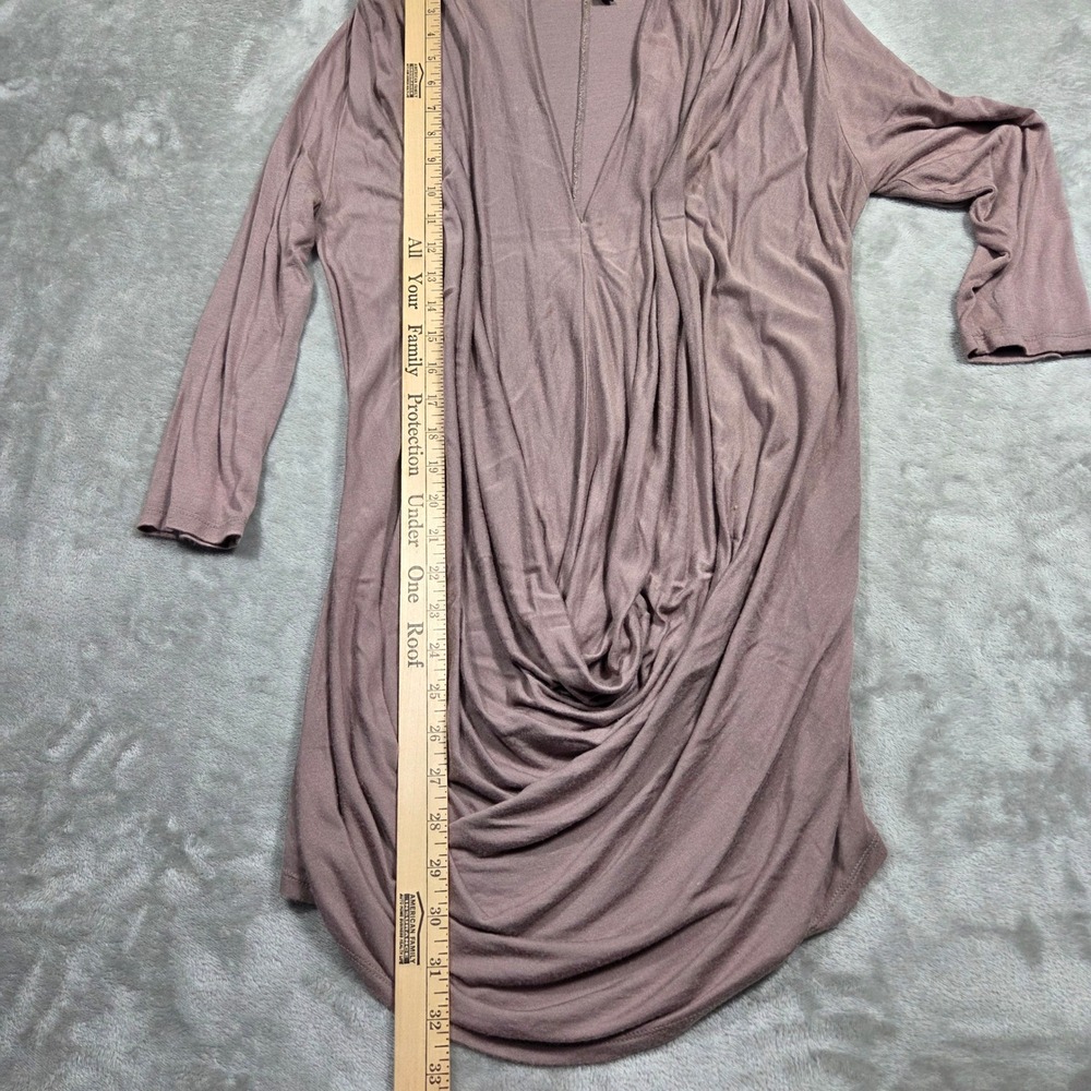 Cynthia Rowley Draped Shirt V Neck Womens S 1/4 Sleeve Career Preppy Casual - Picture 3 of 6